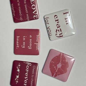 Romantic Quote Magnets Set - Pink and White